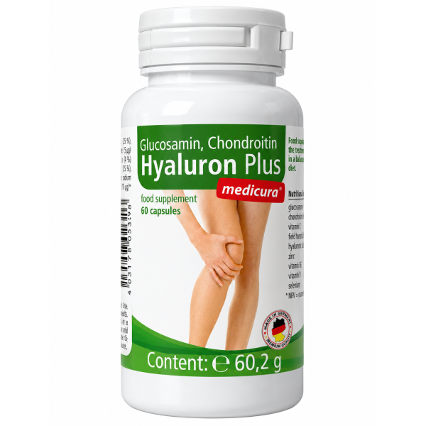 ГЛЮКОЗАМІН, ХОНДРОЇТИН, ГІАЛУРОН ПЛЮС 60 капсул (GLUCOSAMIN, CHONDROITIN, HYALURON PLUS)